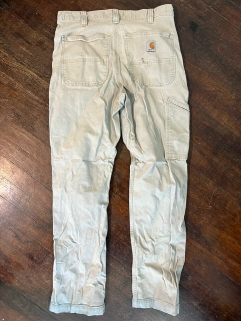 Carhartt Relaxed Fit Work Pants 32x32 Khaki Utility Distressed - Picture 4 of 6